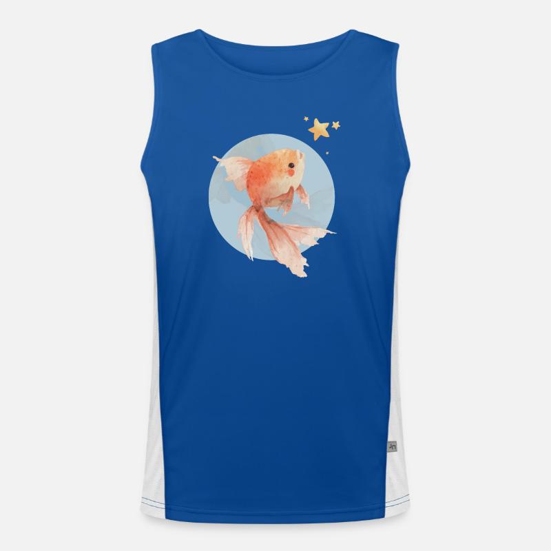 Goldfisch mit Weitblick Funktionelles Kontrast-Tank Top für Männer 