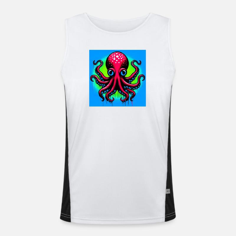Krake Funktionelles Kontrast-Tank Top für Männer 