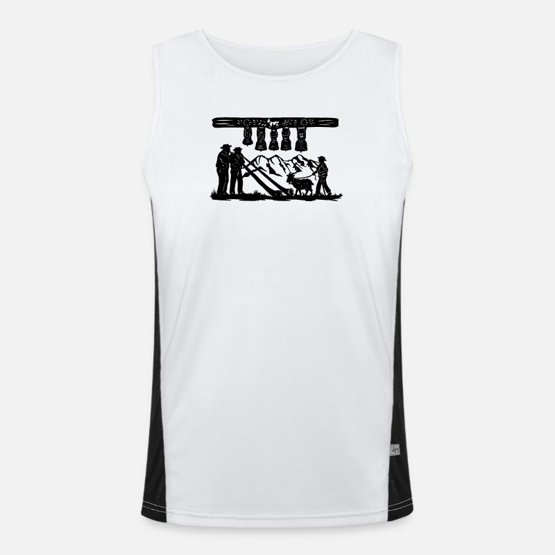 Glockenklang_black - Men's Functional Contrast Tank Top  - white/black
