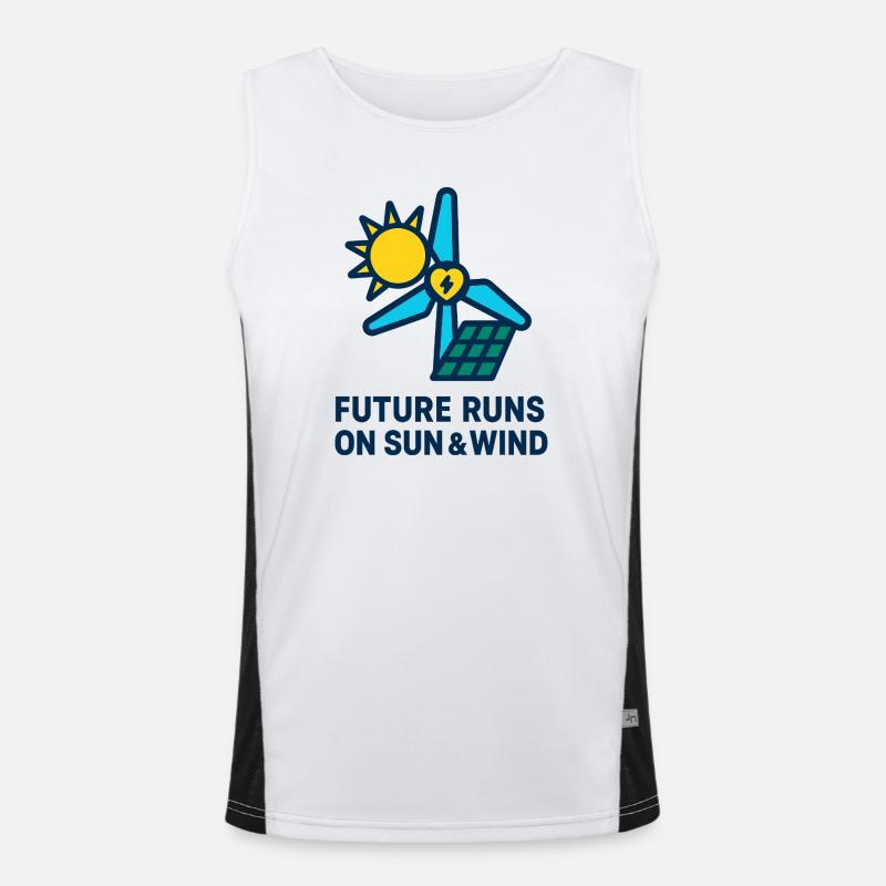 Future Runs on Sun & Wind Funktionelles Kontrast-Tank Top für Männer 