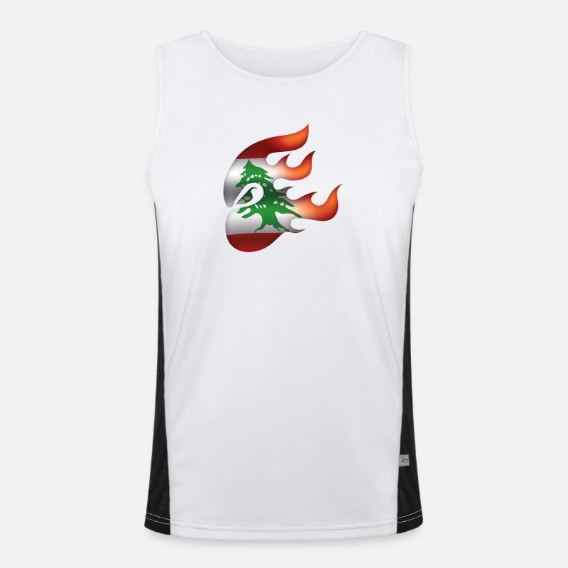 Flagge des Libanon - Libanon - Ninja Funktionelles Kontrast-Tank Top für Männer 