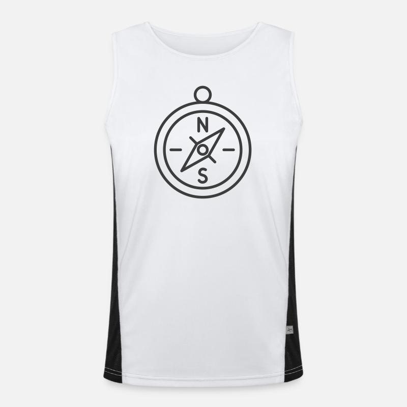 Minimalist Compass Navigation Design Men's Functional Contrast Tank Top 