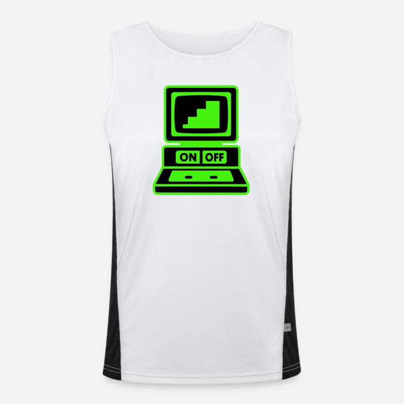 Computer Minimal Pop-Art Funktionelles Kontrast-Tank Top für Männer 