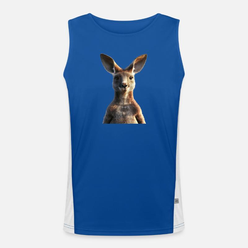 Kangaroo Australia Outback Wild Cute Kangaroos Men's Functional Contrast Tank Top 