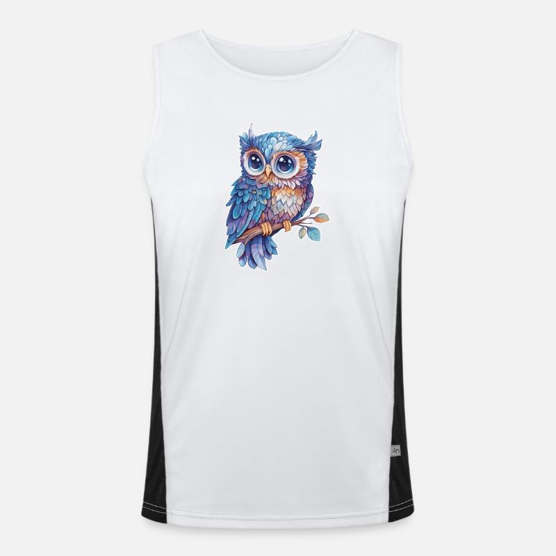 Eule Funktionelles Kontrast-Tank Top für Männer 