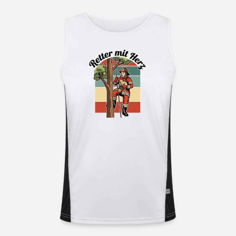 Savior with heart Men's Functional Contrast Tank Top 