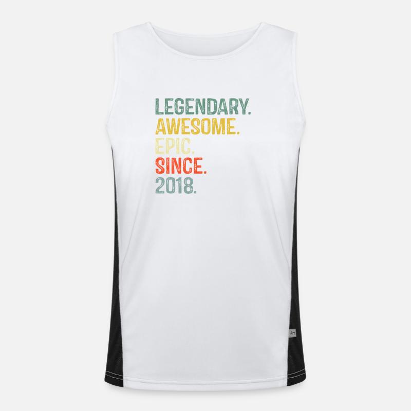Mutiges Retro-Regenbogen-Textdesign Funktionelles Kontrast-Tank Top für Männer 