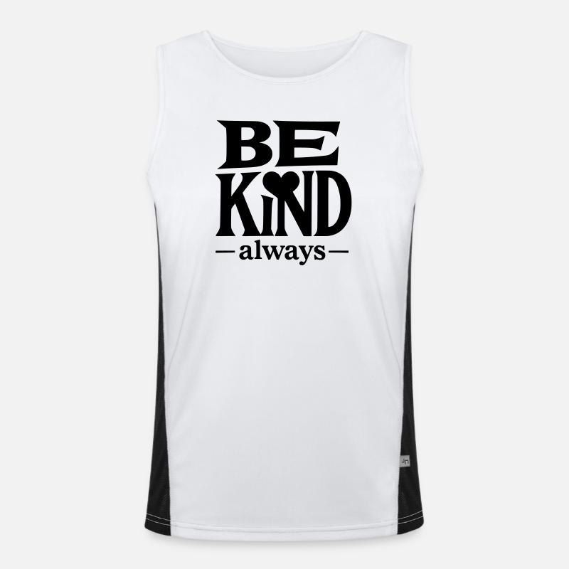 Be kind always Slogan with heart Men's Functional Contrast Tank Top 