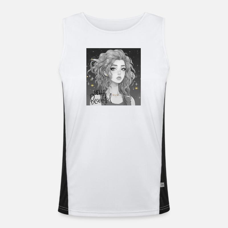 Hello Beautiful Funktionelles Kontrast-Tank Top für Männer 
