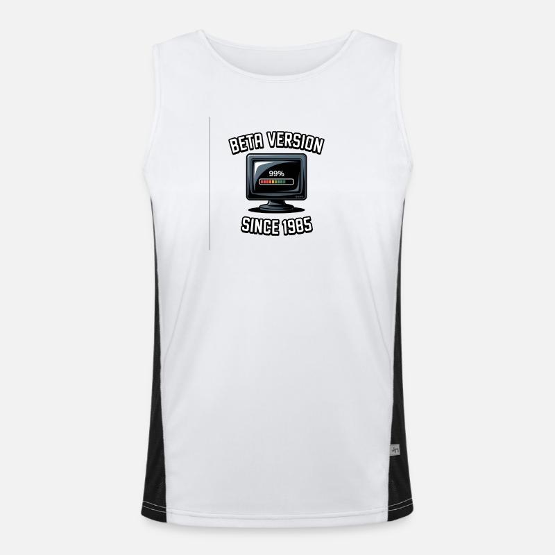 Retro Computer Progress Design - Men's Functional Contrast Tank Top  - white/black