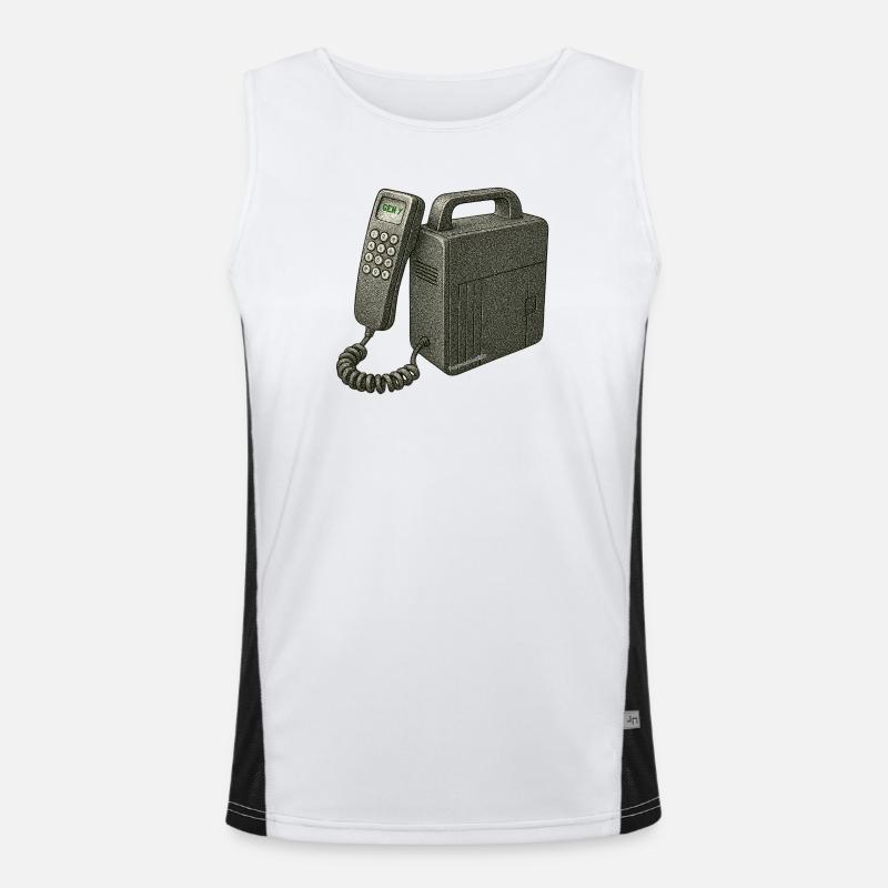 Nostalgisches Telefon Funktionelles Kontrast-Tank Top für Männer 