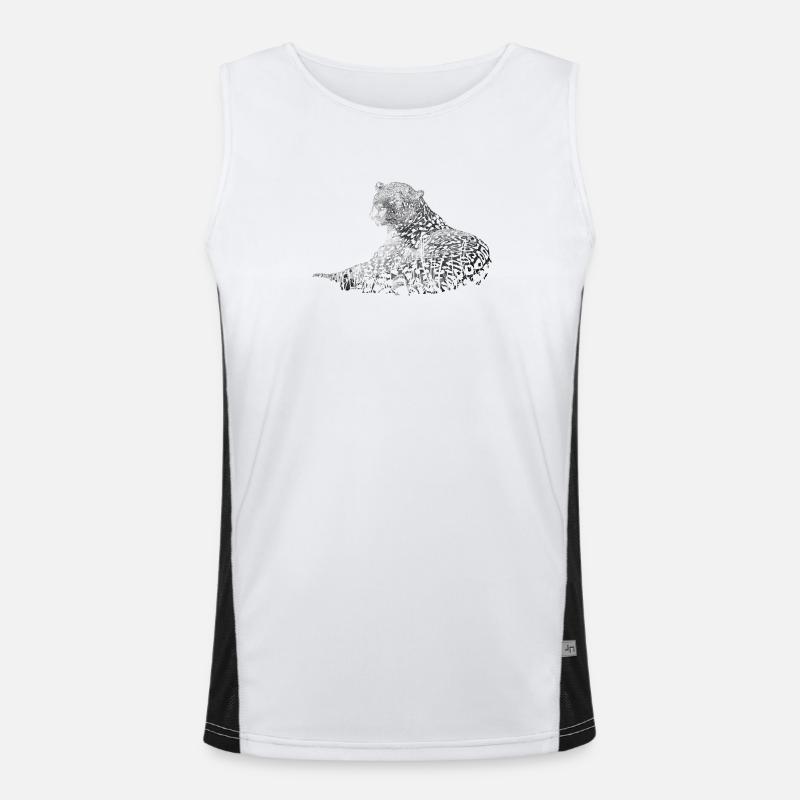 Leopard Funktionelles Kontrast-Tank Top für Männer 