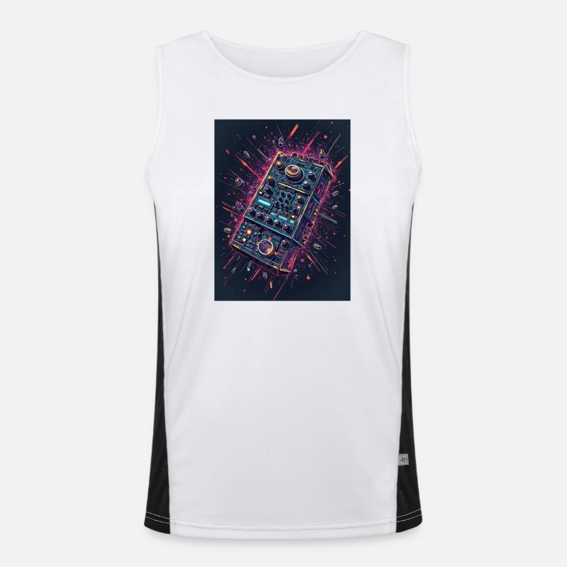 Digital DJ Controller Explosion - Men's Functional Contrast Tank Top  - white/black
