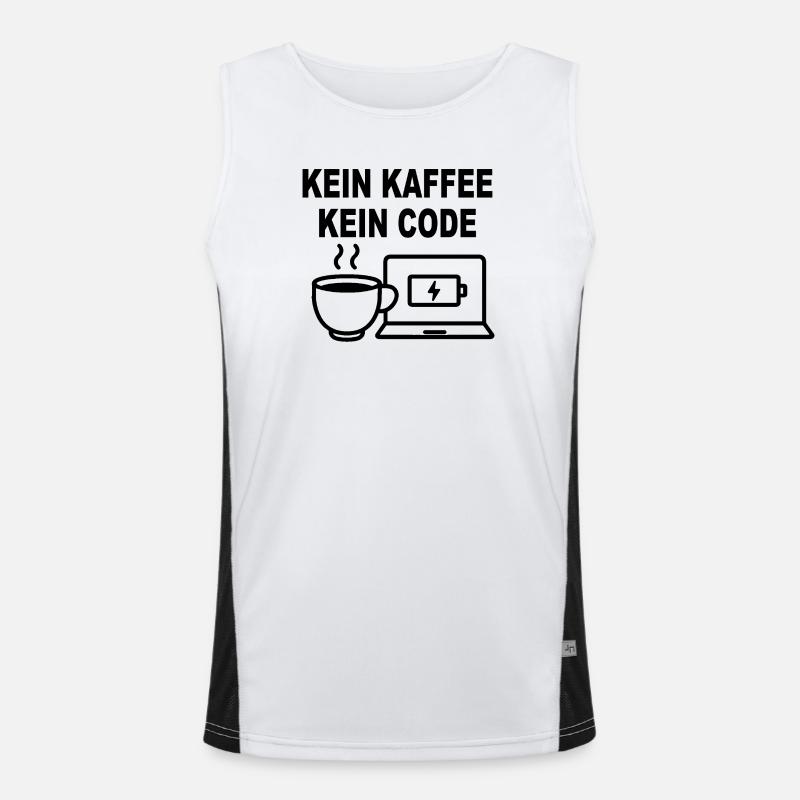 Kein Kaffee Kein Code - Conception de programmeur amusant Débardeur respirant contrasté Homme 