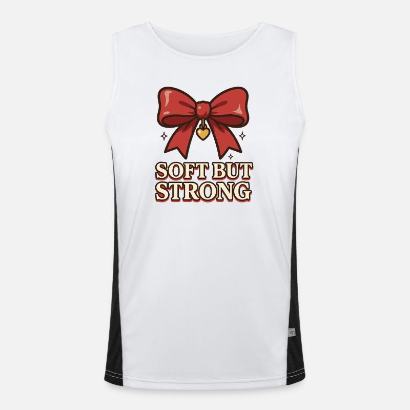 Soft but Strong – Rote Schleife Funktionelles Kontrast-Tank Top für Männer 