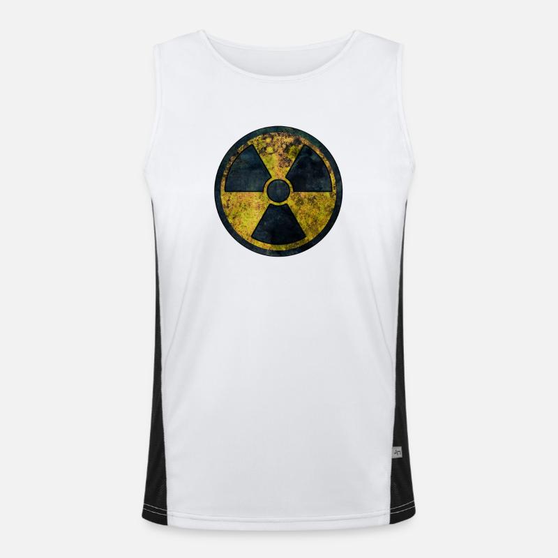 Radiation Warning Symbol Men's Functional Contrast Tank Top 