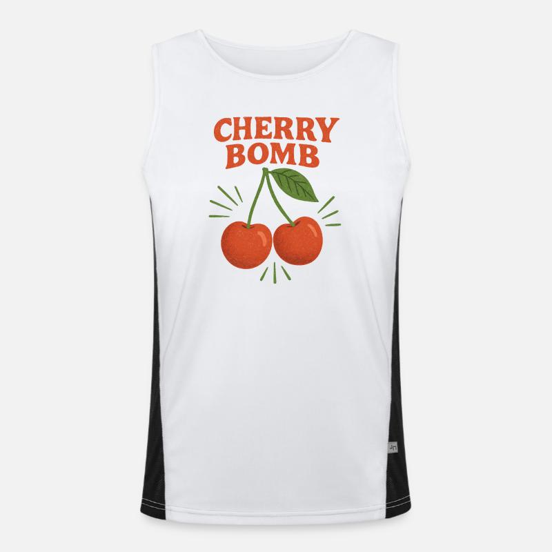 Conception graphique Cherry Bomb Débardeur respirant contrasté Homme 