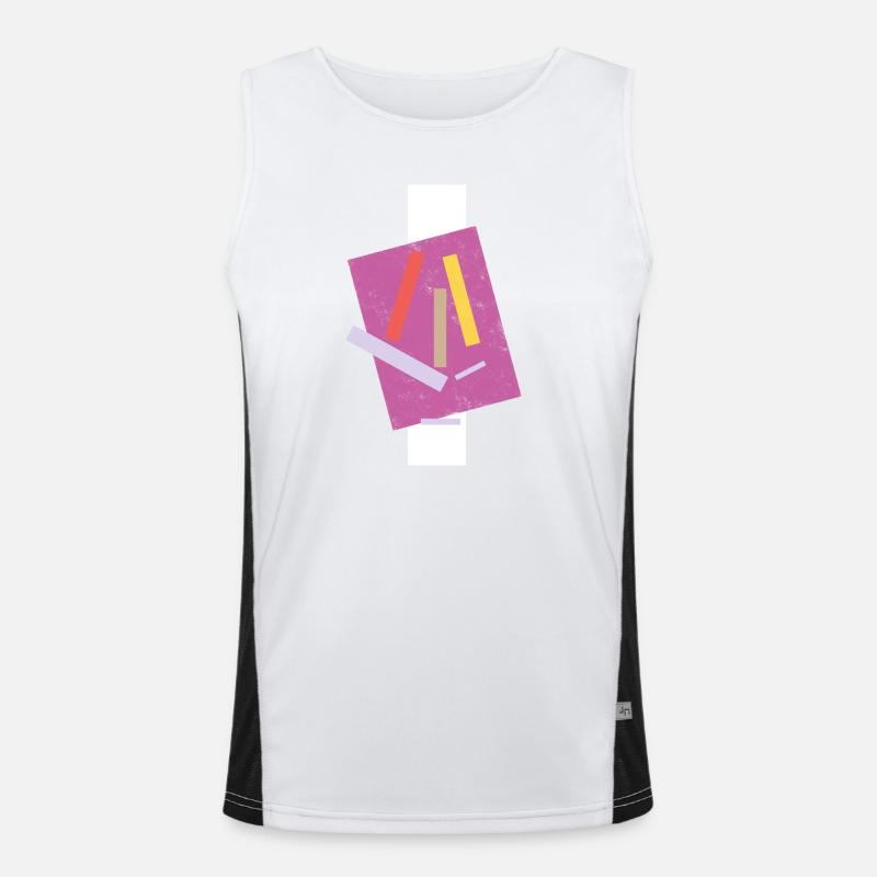 Composition abstraite de lignes colorées Débardeur respirant contrasté Homme 