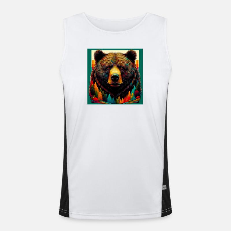 Bär Funktionelles Kontrast-Tank Top für Männer 