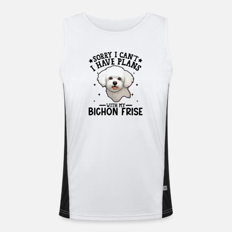 Illustration d'un caniche blanc mignon Débardeur respirant contrasté Homme 