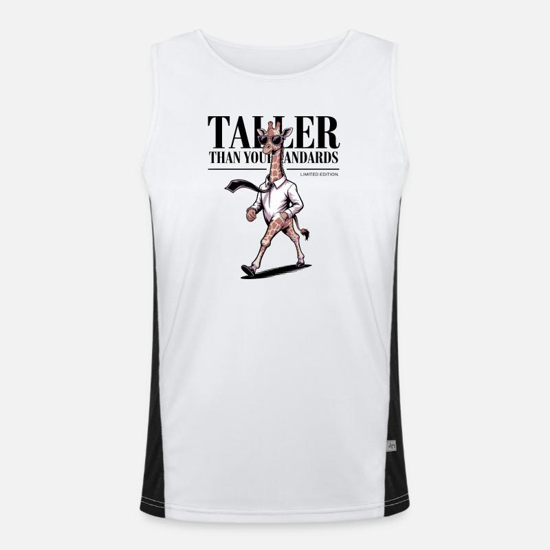 Höher als du erst, Giraffe Funktionelles Kontrast-Tank Top für Männer 