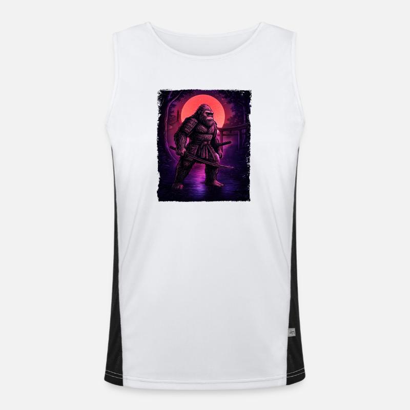 Samurai Bigfoot Kryptid Sasquatch Yeti Jäger Funktionelles Kontrast-Tank Top für Männer 
