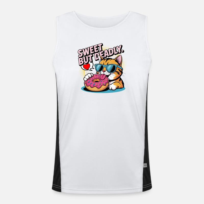 Conception de beignets pour chat doux mais mortel Débardeur respirant contrasté Homme 