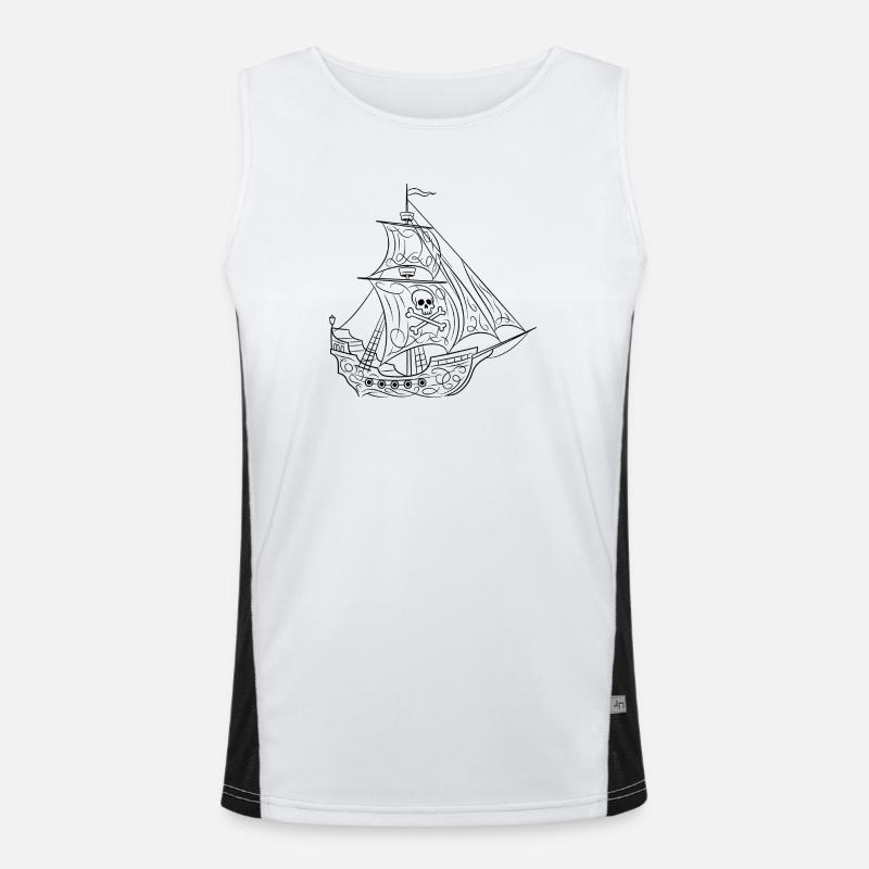 Pirate ship Men's Functional Contrast Tank Top 