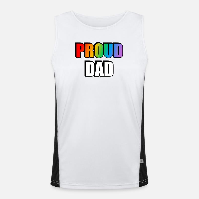 Rainbow Pride Dad Design Débardeur respirant contrasté Homme 