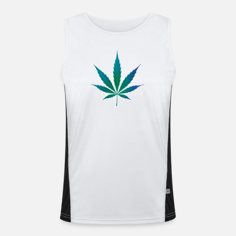 Hanfblatt als Sternbild - Cannabis - Weed - Hanf Funktionelles Kontrast-Tank Top für Männer 