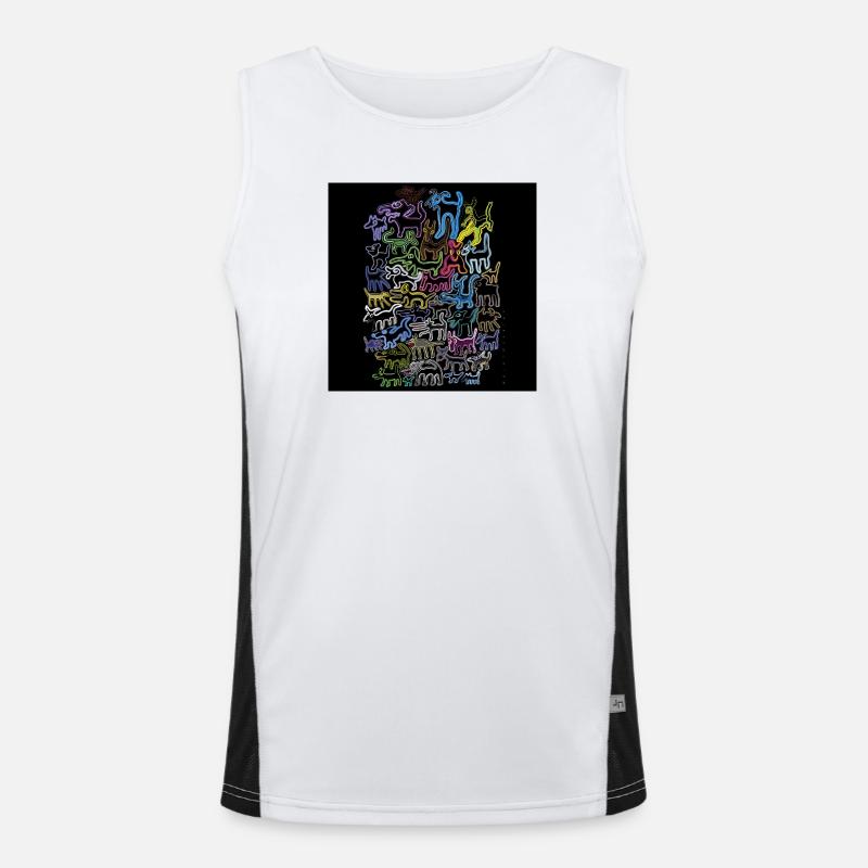 Bunte Hunde Funktionelles Kontrast-Tank Top für Männer 