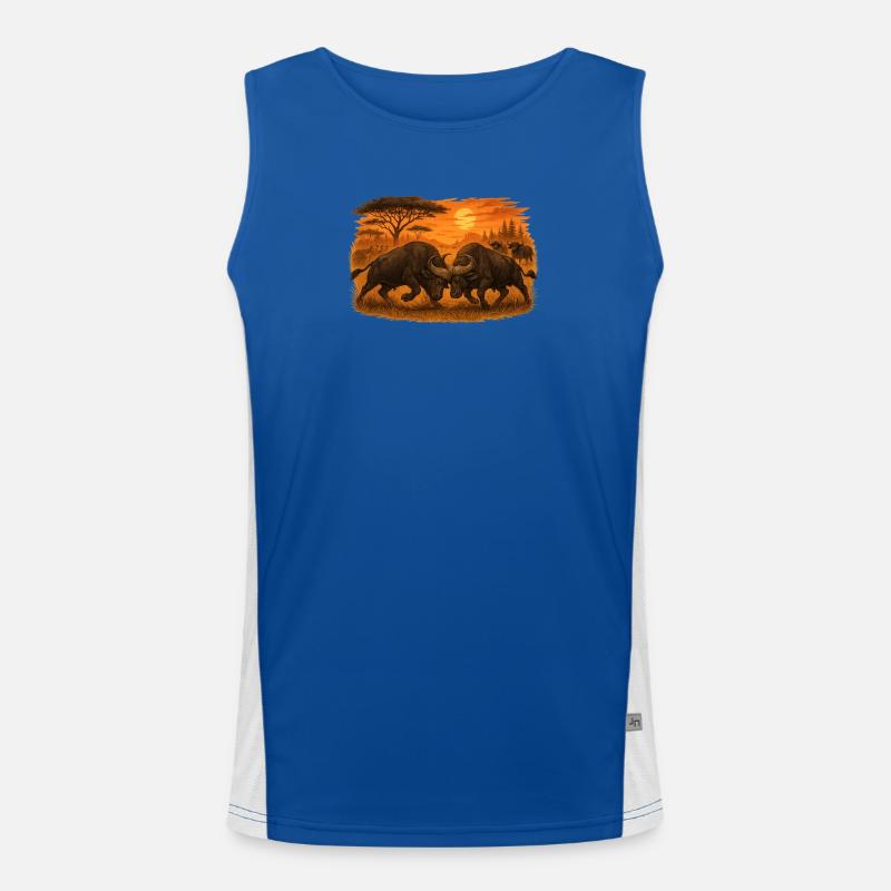 Bataille de Buffles – Puissance Sauvage. Débardeur respirant contrasté Homme 