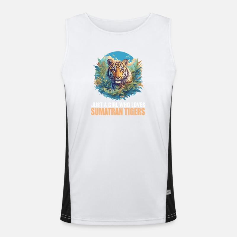 Sumatra-Tiger Funktionelles Kontrast-Tank Top für Männer 