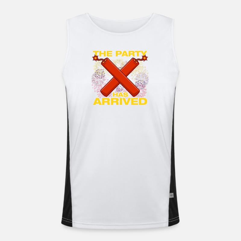 The party has arrived Pyrotechnician Fireworks Men's Functional Contrast Tank Top 