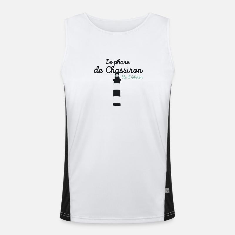 Ile d'Oléron, Chassiron lighthouse Men's Functional Contrast Tank Top 