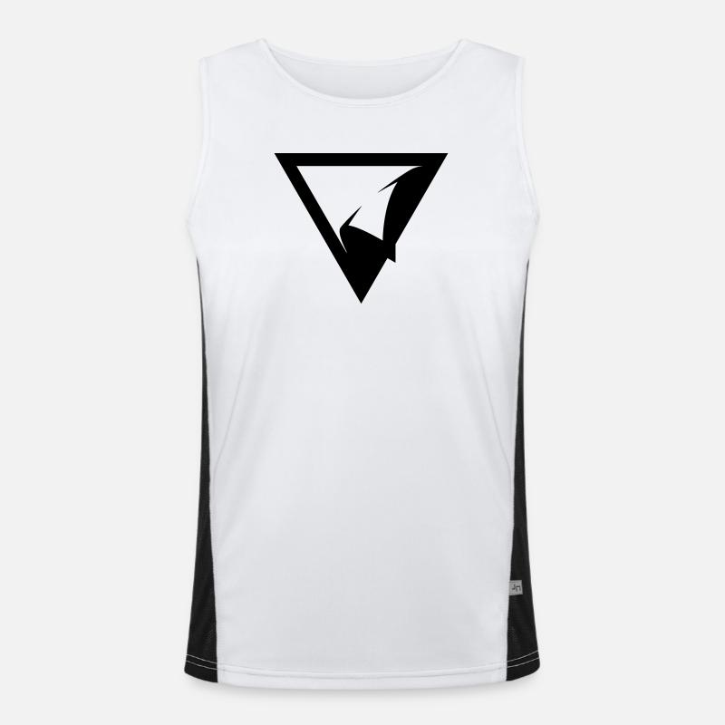 TRIANGLE PATCH - Men's Functional Contrast Tank Top  - white/black