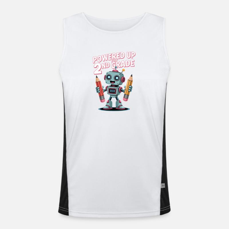 Powered Up For 2nd Grade Robot School Men's Functional Contrast Tank Top 