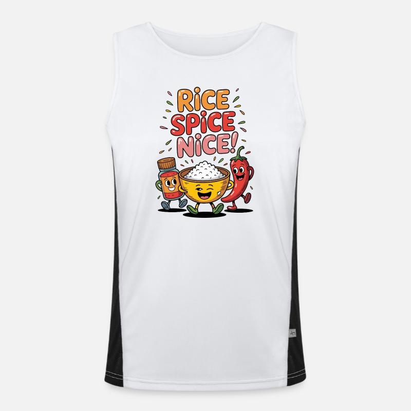 Fried Rice Spice Nice Hot Rice - Men's Functional Contrast Tank Top - white/black