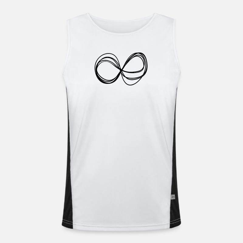 Abstracte never ending Infinity always different - Men's Functional Contrast Tank Top  - white/black