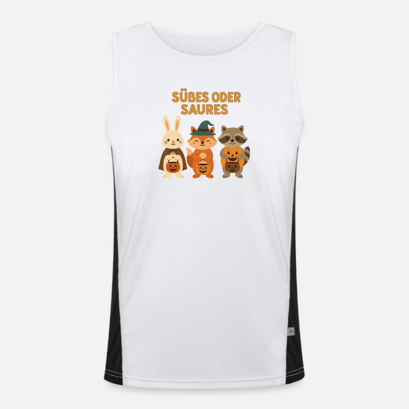 Süßes oder Saures - Waldtiere Funktionelles Kontrast-Tank Top für Männer 