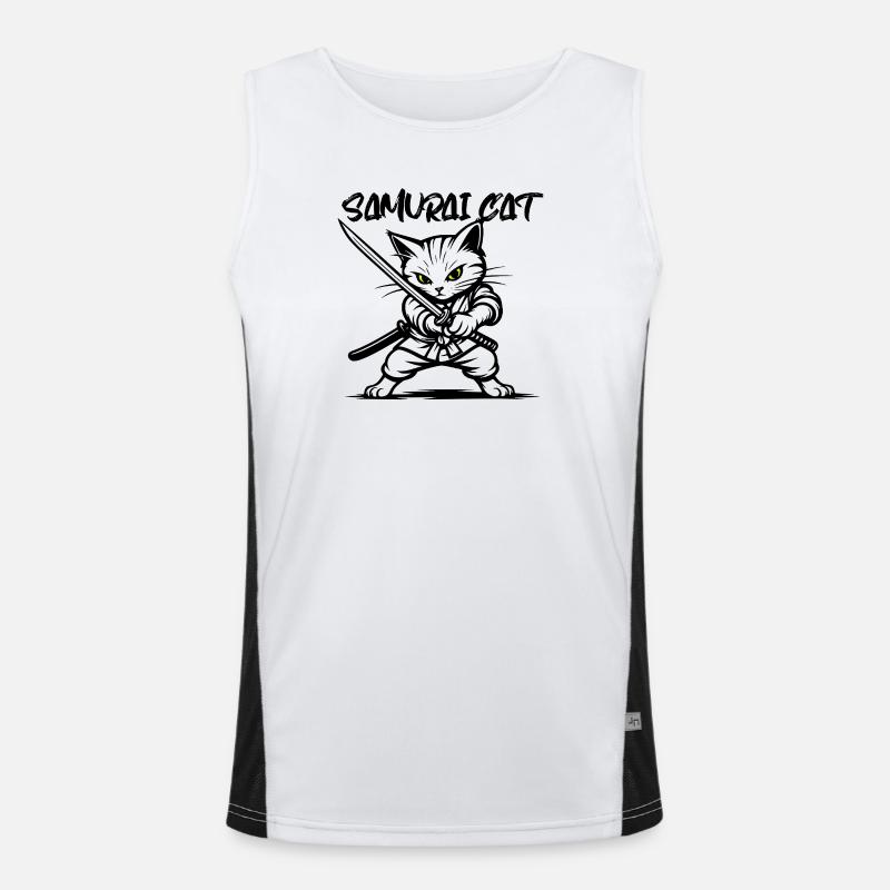Samurai Cat Men's Functional Contrast Tank Top 