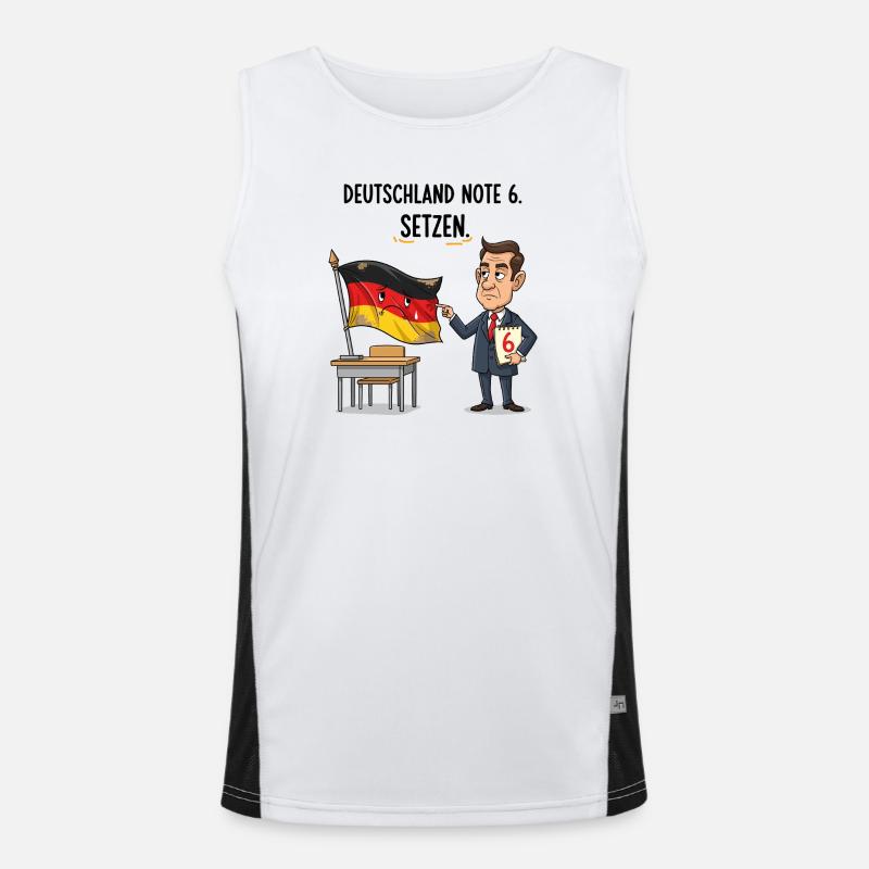 Germany Grade 6 - Men's Functional Contrast Tank Top  - white/black