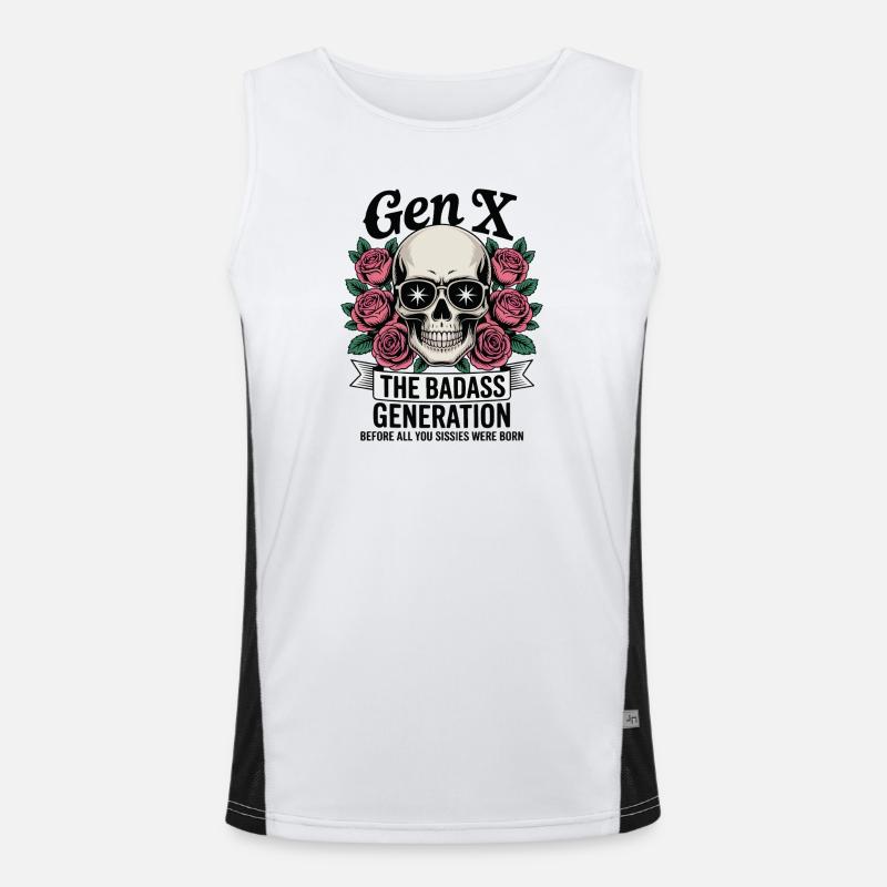 Gen X Badass Generation Before Born Fun Men's Functional Contrast Tank Top 