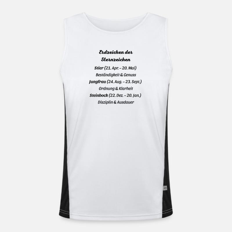 Erdzeichen_der_Sternzeichen Funktionelles Kontrast-Tank Top für Männer 