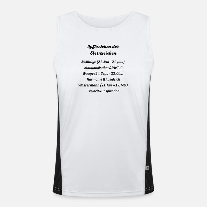 Luftzeichen der Sternzeichen Funktionelles Kontrast-Tank Top für Männer 