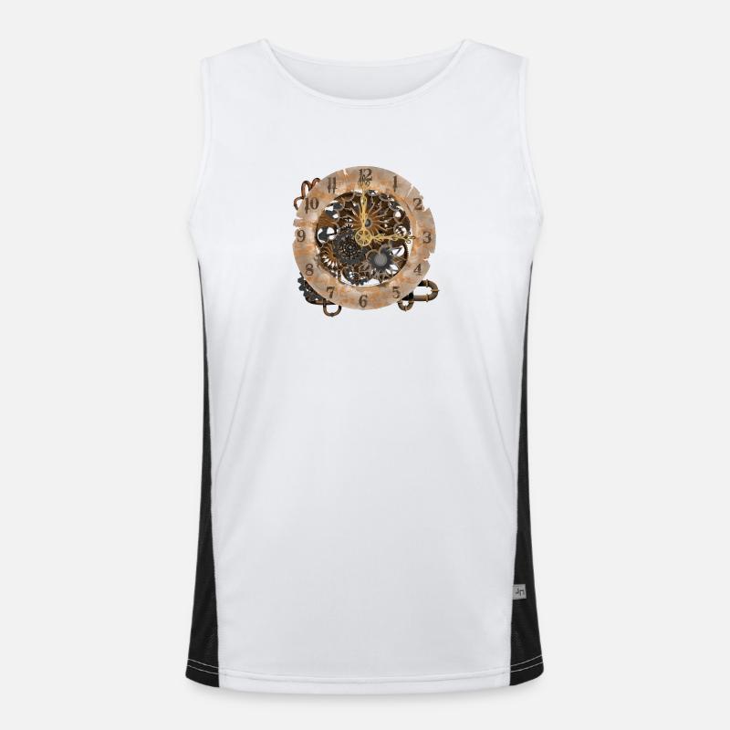 Steampunk Uhren Funktionelles Kontrast-Tank Top für Männer 