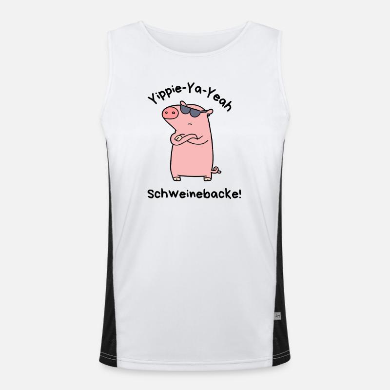 Yippie-Ya-yes Pork Cheek Men's Functional Contrast Tank Top 