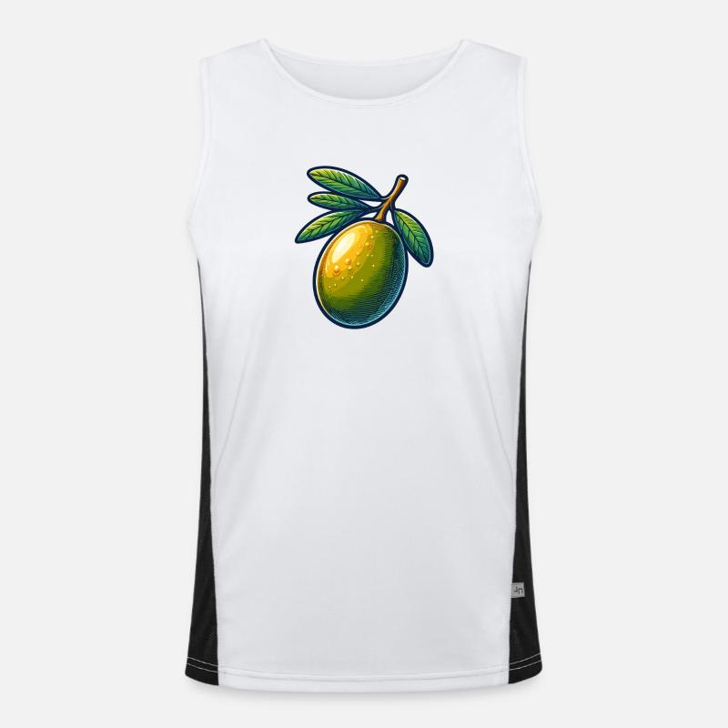 Refreshing olive illustration Men's Functional Contrast Tank Top 
