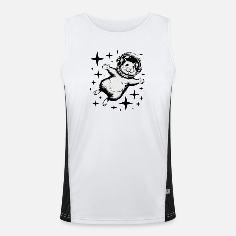 Hamster in Space - Cool Astonomy Logo Funktionelles Kontrast-Tank Top für Männer 