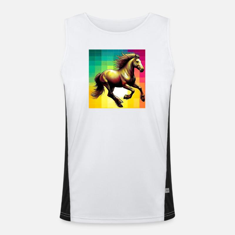 Pferd Funktionelles Kontrast-Tank Top für Männer 